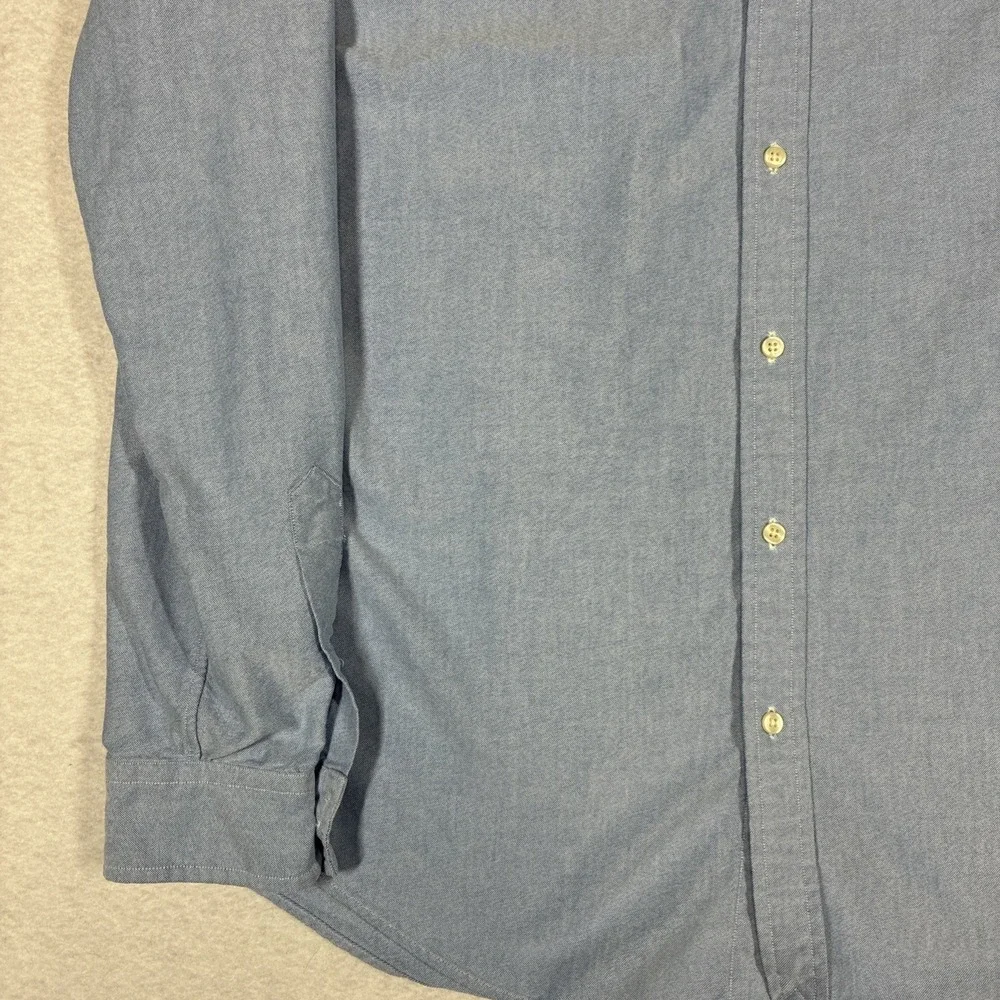 Polo Ralph Lauren Mens Slim Fit Chambray Oxford Shirt Long Sleeve XL Blue Preppy